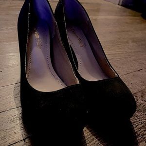 Black suede heels